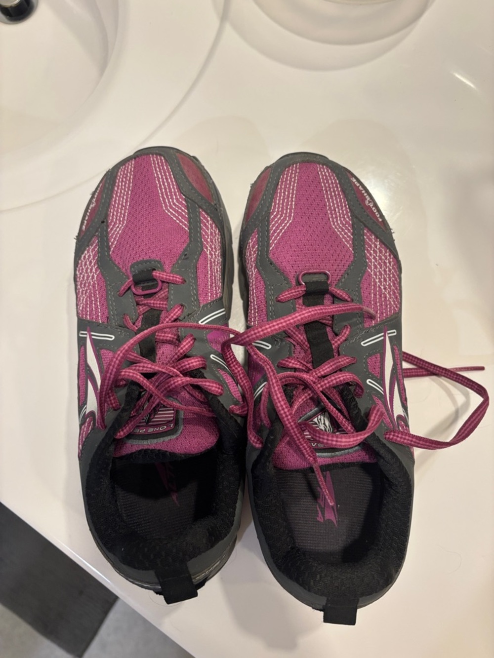 Women's Altra Lone Peak  Trail Hiking  Shoe - Magenta/Gray - Picture 3 of 4